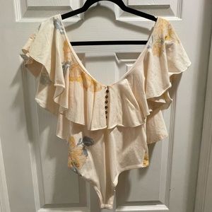 Free People flounce sleeve body suit